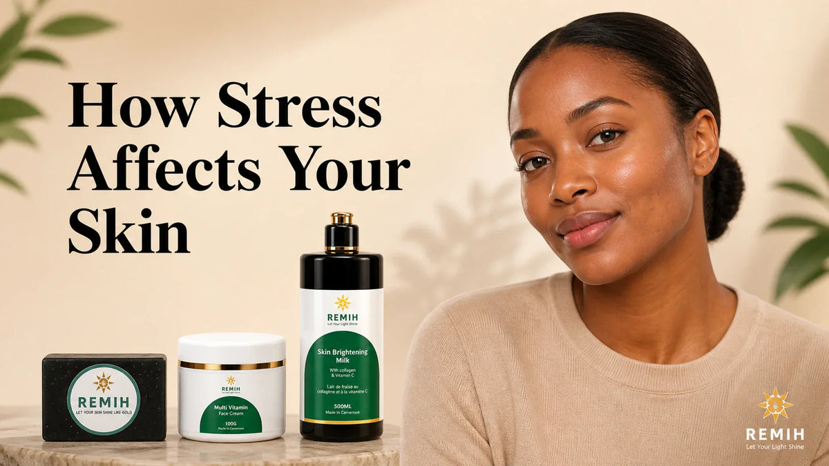 Effects of stress on African skin explained with gentle Remih skincare solutions for breakouts and dullness.