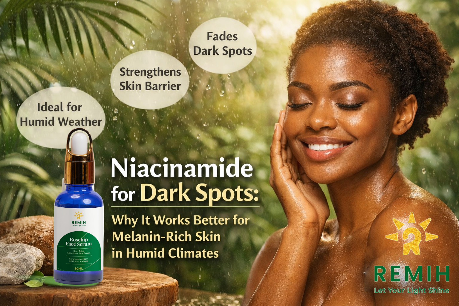 Niacinamide for Dark Spots: Why It Works Better for Melanin-Rich Skin in Humid Climates