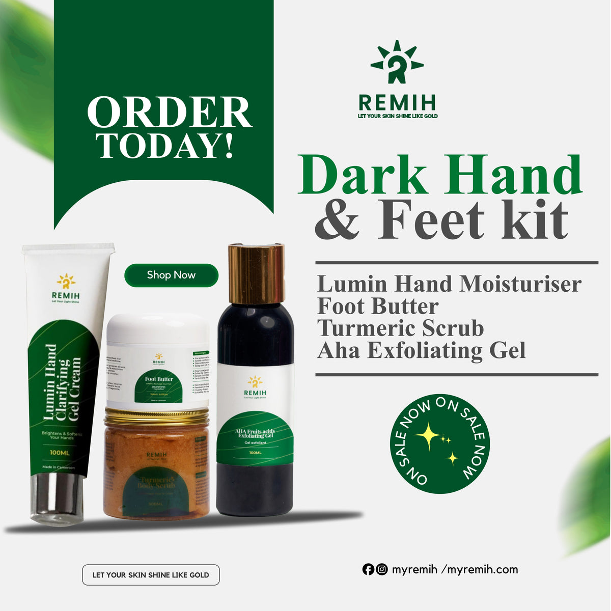 Kit mains et pieds foncés | Produits lumineux de Remih 